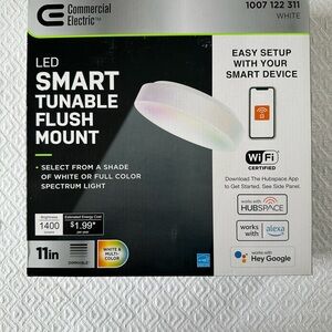 Commercial Electric LED Smart Tunable Flush Mount - White